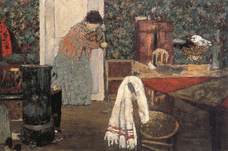 Edouard Vuillard Maid cleaning the room